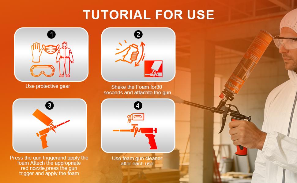 Closed Cell Spray Foam Insulation Kit,High Density Polyurethane Expanding Spray Foam for Walls and Attic,Easy DIY Wide Spray Foam Kit with Gun, Cleaner & Safety Gear（ 40 Sq.Ft.）