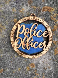 Wooden Police Officer Ornament