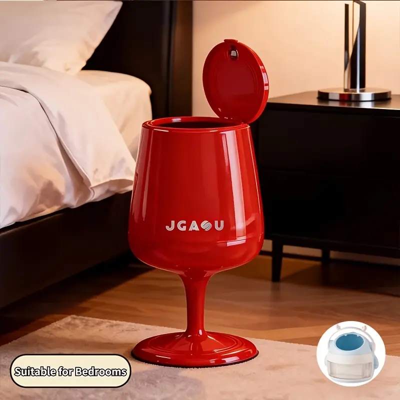 20L Goblet-Style Waste Bin: Featuring a dual-compartment design suitable for waste sorting in various settings, an elevated profile for added convenience, and a push-to-open mechanism for enhanced hygiene.Gift a mini storage bucket