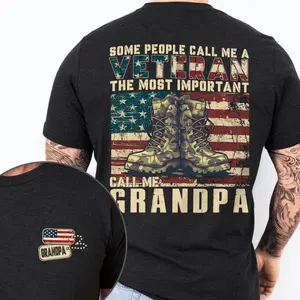 [graphic tees][ trendy t-shirts]"Call Me Grandpa T-Shirt – Gifts for Grandpa, American Graphic Printed Tee, Veteran Grandpa Shirt, Patriotic Tee for Men, Perfect Birthday or Holiday Gift, Casual Wear, Unisex T-shirt for Grandfathers" Top Cargo Love