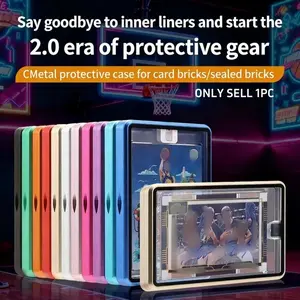 One Magnetic Trading Card Protective Holder with Metal Touch Frame Fits PRO 35PT Card Bricks, Ultra HD Glass, Pro-Craftsmanship, Light And Scratch Resistant Card Display Storage, Suitable for Baseball Football Sports Game Cards