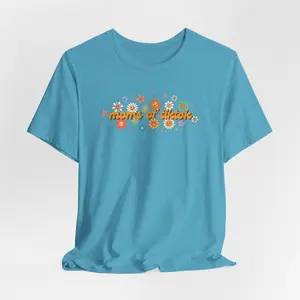 "Moms of TikTok" Floral Womens Short Sleeve Tee - For Moms Hustling on TikTok, Perfect for Any Season, Casual Outings, Everyday Wear, Comfortable Cotton, Womenswear