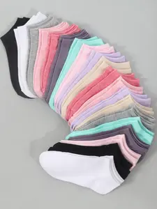 Women's Solid Ankle Socks, National Day Offers, Low Cut Comfy Breathable Casual Anklets for Women, Multipack Basic Simple Socks for Daily Wear, Summer Outfits 2024, Women's Hosiery