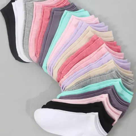Women's Solid Knit Ankle Socks, Low Cut Comfy Fit Breathable Anklets for Women, Multipack Basic Simple Everyday Lightweight Socks for Daily Wear, Women's Hosiery