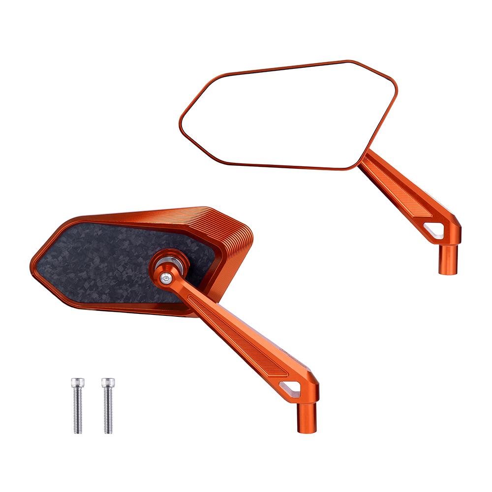 FireBlade Carbon Fiber Performance Motorcycle Side Mirrors - CNC Machined Forged Carbon-Billet Aluminum Motor Part, Easy Install Replacement with Aggressive Look & Improved Vision for Harley-Davidson, Indian, Larger View