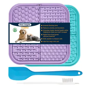 Lick Mat for Dogs,Dog Lick Mat with Suction Cups, Pet Food Mats and Slow Feeder Cat Bowl for Dog Anxiety Relief Pet Enrichment Toys,Peanut Butter Licking Pad for Boredom Reducer, Perfect for Bathing Grooming-MSD silicone