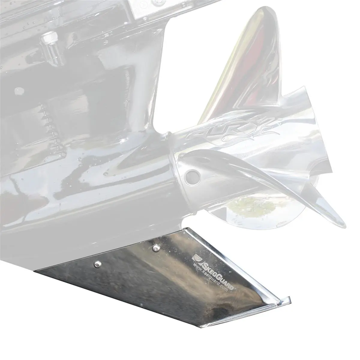 212 MAIN Megaware Stainless Steel Skeg Guard - 3mm Marine Grade Motor Parts Accessories, Mirror Polish, Wear-Tab Replacement with Snug Installation for Water Sports Kayaking