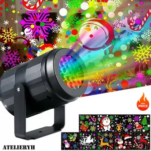 Christmas Projector Lights Outdoor/Indoor, Led Lights Projector Waterproof for Christmas Decorations, Landscape Lights for Indoor Holiday Christmas Night Disco Party, Landscape Spotlight Show with Christmas Decorative Patterns for Indoor, Outdoor, Garden