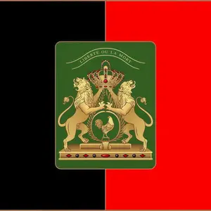 Hayti Imperial Flag 3x5ft with Lion Crest and French Motto Liberte Ou La Mort for Historical Display