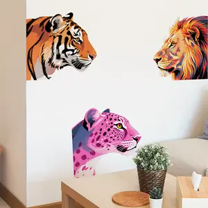 A set (30*30cm*3pcs) of lion, leopard and tiger wall stickers for bedroom, living room and bathroom background wall. Wall sticker for beautification and decoration. B20054