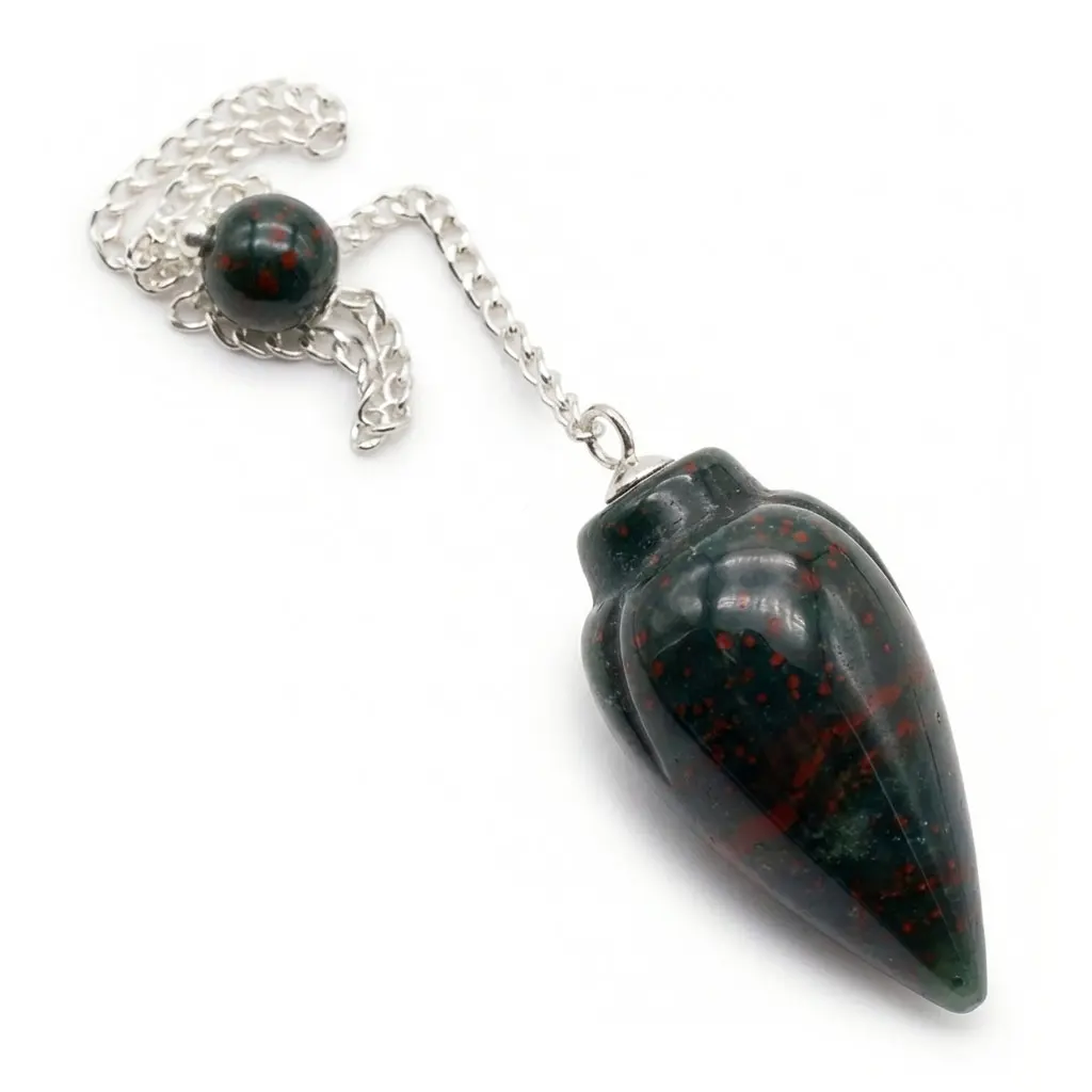 Bloodstone Pendulum — Heliotrope Crystal for Dowsing