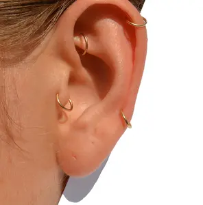 14k Gold Hoop Earrings - Real Gold, Handmade in Florida, Hypoallergenic, Comfortable Everyday Wear