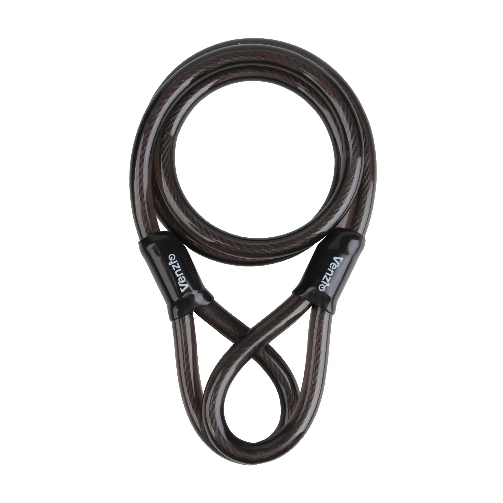 Venzio 12mm Thick Cut-Resistant Braided Steel Bike Lock Cable, 4ft PVC-Coated Black Core with Double-Loop Ends, Easy-to-Carry Universal Fit Anti-Theft Hardware for Bikes, Scooters, Components & Parts, U-Locks Compatible, Disc Locks
