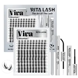 Viva | RITALASH 120pcs Manga DIY Lashes Kit with Ultra-Dense, Long-Lasting Lashes | Fairy | Beginner-Friendly DIY Lashes for a Flawless, Voluminous Look | Popular & Must-Have Clusters with Bond and Seal Remover tweezers