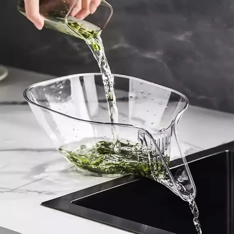 Plastic Colander Set for Kitchen Sink, Food Cleaning, Salad Prep with Removable Filter, Suitable for Fruits, Vegetables, Pasta, Salad, Rice Utensils