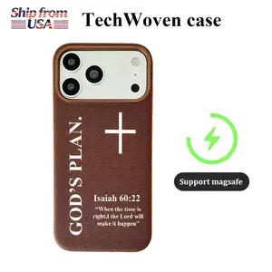 Luxury Tech-Woven Magnetic Leather iPhone Case Compatible with iPhone 17 Pro Max, 16, 15, 14, 13 Pro Max,17 AIR,Shockproof Cover Support Magsafe (God's Plan Design) ISAIAH 60:22