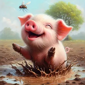 DIY Cute Pig Diamond Painting Kit - Handmade Acrylic Diamond Art with Vibrant Colors, Round Diamonds & Adorable Pig Design for Home Decor, Crafting, and Creative Projects, Crafting Kit|Playful Design|Detailed Craftsmanship