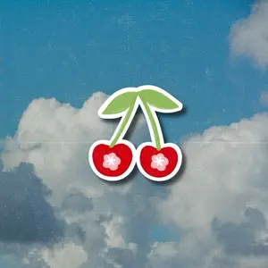 Cherry Vinyl Waterproof Sticker - Original Design for Versatile Use in Various Applications