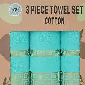 Unisex 3-Piece Cotton Towel Set - Soft, Water Absorbent, Home Bathroom Supplies