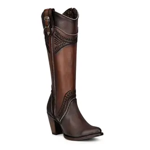 Damasco Chocolate Embroidery Round Toe