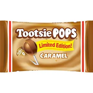 Tootsie Pops Limited Edition Individually Wrapped Single Flavor Lollipops with Tootsie Roll Center, Caramel, 12.6 Ounce