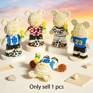 7-Number Champion Bear 3D Puzzle Building Blocks, Home Office Decor, Party Decoration, Ideal Moving Gift, Handmade Craft, Collectible Statue