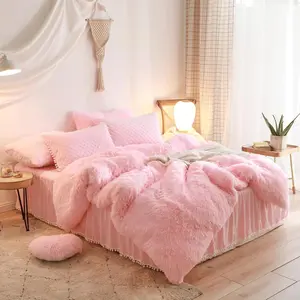 Comforter Cover Queen Set, Faux Fur Bedding Sets Queen 1 Pieces (1 Plush Duvet Cover) Fuzzy Bed Set, (Queen)