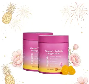 [Good Deal!]60 Count Hawaiian Pineapple Her Juicy Edible Feminine Balance Gummies, Women’s Probiotic Vitamins with Slippery Elm and Prebiotic Blend, Supports Intimate pH Comfort, Dryness Relief and Digestive Gut Health