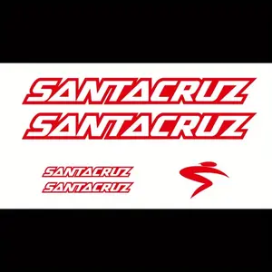 1SET SANTA CRUZ Pro Mountain Bike Sticker Cycling Mod Decor Decal For MTB Frame, Wheel, Motorcycle Parts, Laptop Case Cross-border Hot Pro Cycling Goodie Adds MTB Brand Texture Fits Cycling Gear Top For MTB Fans