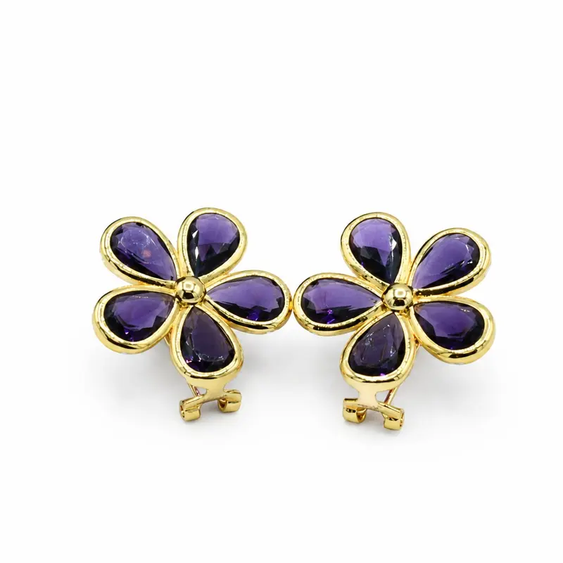 Purple Flower Earrings Jewelry Accessories for Women