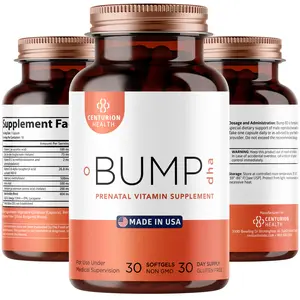 Bump DHA Prenatal Vitamins [10 Powerful Ingredients] with DHA, EPA, Folate and Vitamin B12, All Natural Pregnancy Supplement for Fetal Development and Pregnancy Support, 30 Softgels