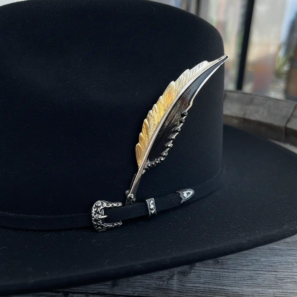 Western Cowboy Metal Feather Unique Design Unisex Versatile Accessory for Everyday Wear