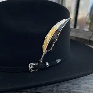 Western Cowboy Metal Feather Unique Design Unisex Versatile Accessory for Everyday Wear