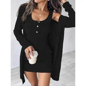 Women's Striped Dress Set, Casual Style, Comfortable Fabric, Fashionable Design, Suitable for Daily Wear, Clothing