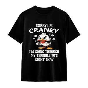 "Sorry I'm Cranky" T-Shirt |   Funny Angry Duck "Terrible 70's" Graphic Tee