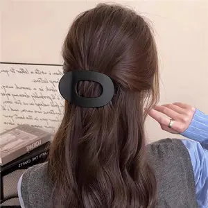 4Pcs Oval Acrylic Hair Clips Set, Elegant Frosted Hair Clamps, No-Trace Flat Hair Clips for Thick & Thin Hair, Versatile Hair Accessories for Women, Great Gift Idea