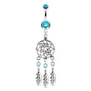 Aqua Dreamcatcher Belly Ring