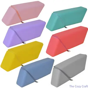 Silicone Pencil Case, Diamond-Shaped Zipper Pen Pouch for Students, Dual-Use Desk Organizer, Cute & Durable Stationery Bag, Lightweight Travel Pencil Bag for School, Office, Study, Dorm