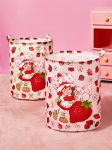 Strawberry Shortcake  1Pc Strawberry Cute Printed Storage Basket, Thickened Fabric, Can Store Dirty Clothes, Toys, Towels And Other Items