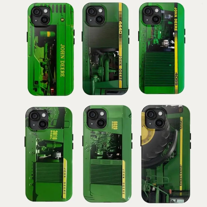 JD Green Tractor Tough Smartphone Case - Handheld Cellphone Shell with Protection, Compatible with iPhone 11-17 Pro Max/Plus and Samsung Galaxy S23-25 (Farmer-Focused), Devices