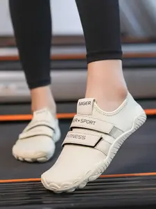 Unisex's Solid Color Velcro Sports Shoes, Casual Comfortable Breathable Gym Shoes, Breathable Workout Shoes, Breathable Walking Shoes, Training & Gym Shoes for Weightlifting & Squat Training, Sporty Shoes, Workout Sneakers