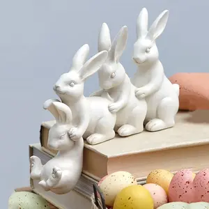 Cute Easter Rabbit Ornament, Hugging Rabbits Resin Statue, Indoor Home Decoration, Modern Rabbit Statue, Garden Decor, Gift for Him/her