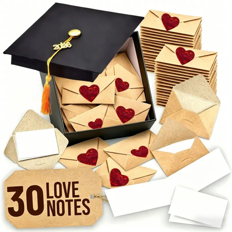30/60PCS Mini Envelopes, Perfect Graduation Gifts for Classmates, Love Notes, Heart