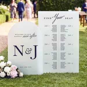 Monogram Arch Wedding Sign & Seating Chart Bundle — Modern Minimalist