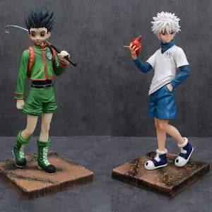 27cm Hunter Hunter Killua Zoldyck Anime Figure Heart Snatching & Gon Freecss Action Figures Desk Model Ornament Statue Toy Gift