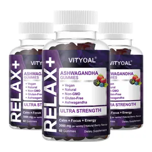 Ashwagandha Gummies 3PC Dietary Supplement ULTRA STRENGTH Healthcare Fitness 60*3 Gummies  3000mg per serving Natural