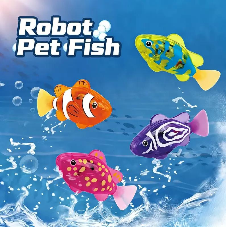 4PCS Electronic Glowing Fish Toys Set, Water-Activated Sensory Playthings, Ideal for Toddler Bathtub Fun & Pool Use