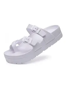 Women's Plain Color Platform Sandals, Casual Comfortable Foam Slides, Lightweight Thick Soles Sandals for Beach, Fashionable Shoes for Daily Wear, Girl