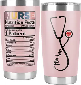 Nurse Gifts for Women - Gift For Nurses - Nurse Rn Lpn Practitioner Gift - Gifts for Retirement, Birthday, Graduation, Appreciation Nursing Student Ideas - Nutrition Facts 20Oz Cup Tumbler Mug reusable vacuum travel drinkware beverage coffee bottle