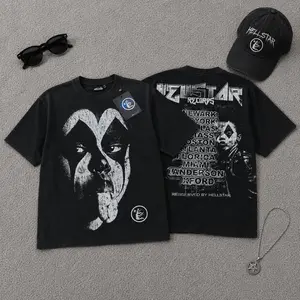 Hell Star Trend Graphic T Shirt Streetwear Y2K TikTok Viral Oversized Cotton Graphic Tee Summer Daily Casual Party Outfit Urban Hip Hop Harajuku Fashion Men Women Couples Unisex Street Style Top